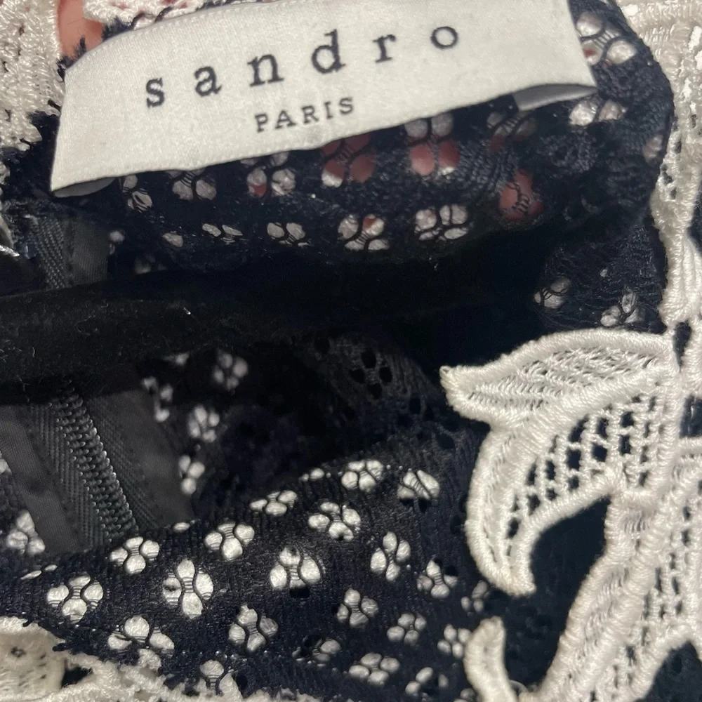 Sandro Lace Détail Black Dress - Picture 3 of 3